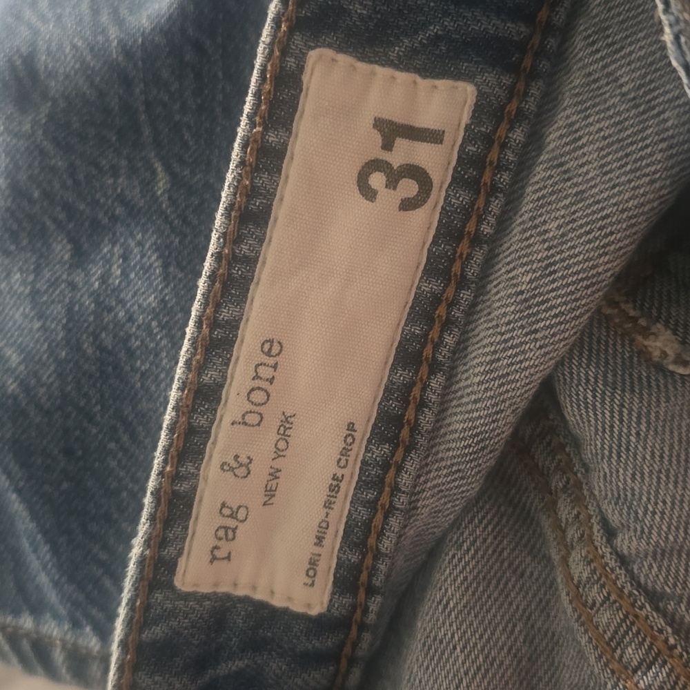 Rag & Bone Lori Mid Rise Crop Wide Leg Jeans in Medium Wash Size 26 - Picture 5 of 6